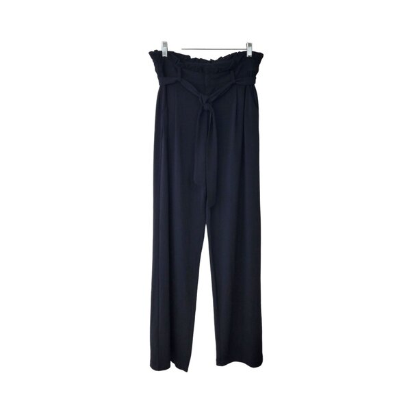 ModCloth Black Jersey Trousers with Paper Bag Waist - Picture 1 of 7